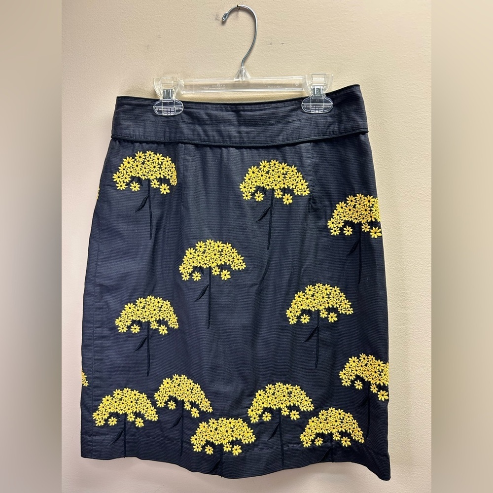 Anthropologie Floreat Embroidered Floral Skirt